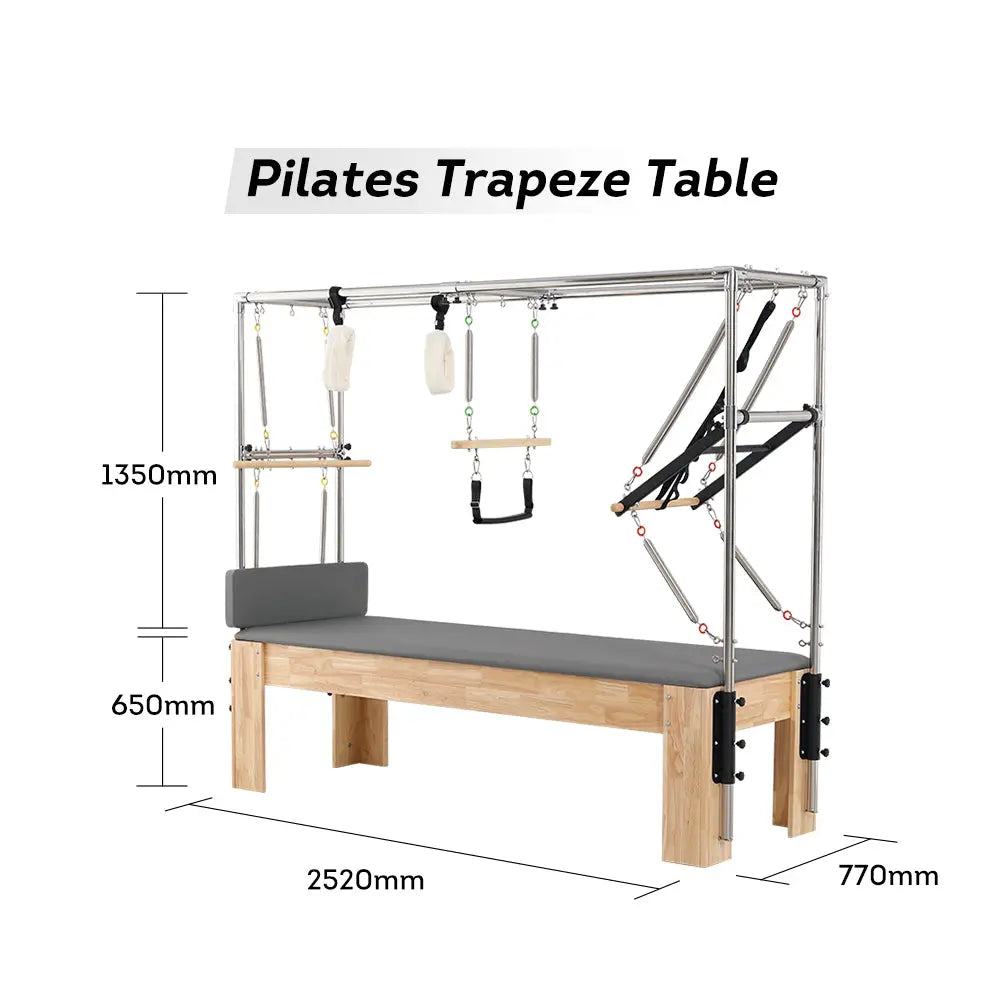 JMQ FITNESS 5-Piece Trapeze Table Reformer Chair Ladder Barrel Spine  Corrector Pilates Machine Set - Grey